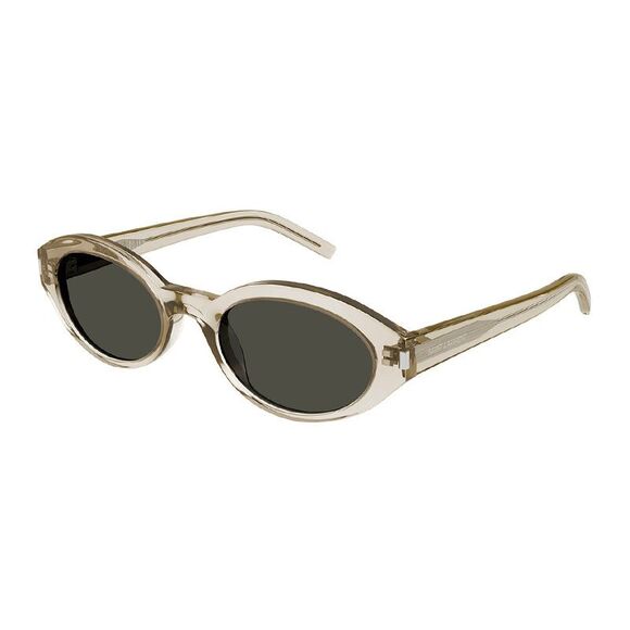 Saint Laurent Accessories - Saint Laurent Sunglasses Oval Full Rim, Transparent Beige Frame and Grey Lens